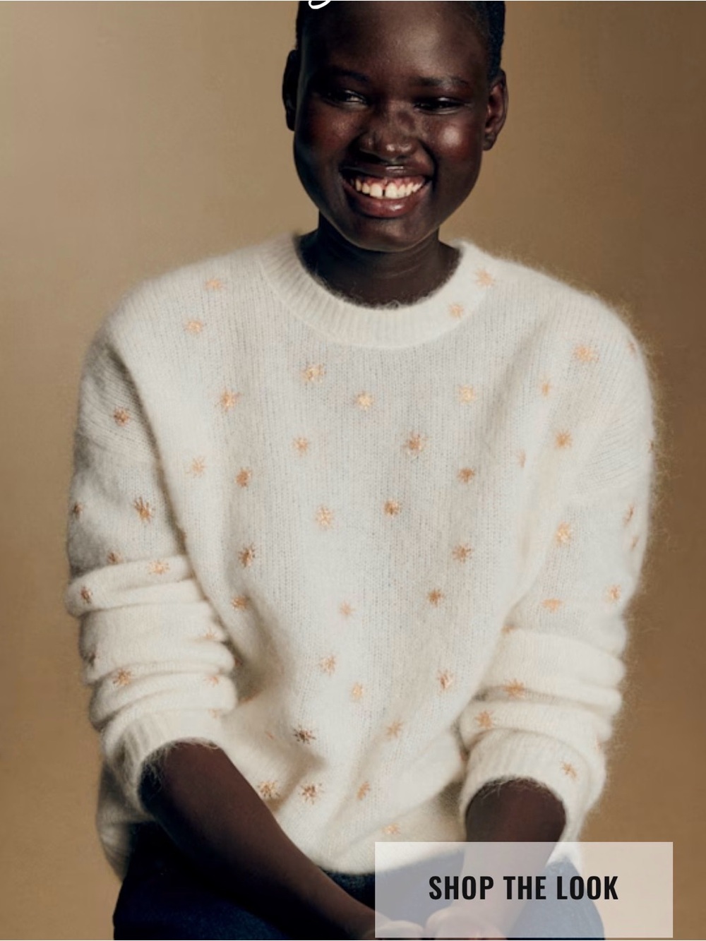 NEW NWT Sezane Pull Ferdinand Ecru Soleil Dore Sweater XS Pullover Cream